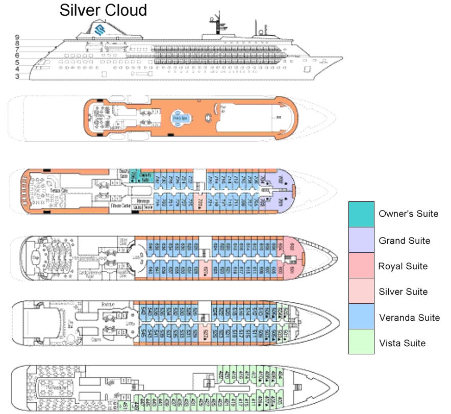 Best Cruises Silver Cloud Deck Plan